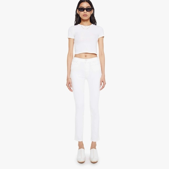 MOTHER sz 25 The Mid Rise Dazzler Ankle White Jeans great condition